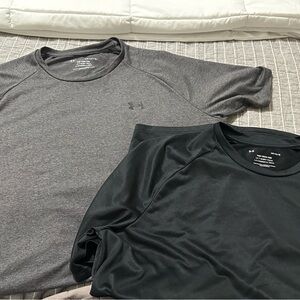 Under Armour Gray and Black Short Sleeve Tees